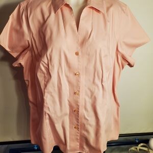 Jones New York Collection Woman 18W Non Iron Pink Button Down Shirt